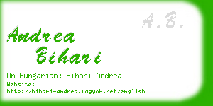 andrea bihari business card